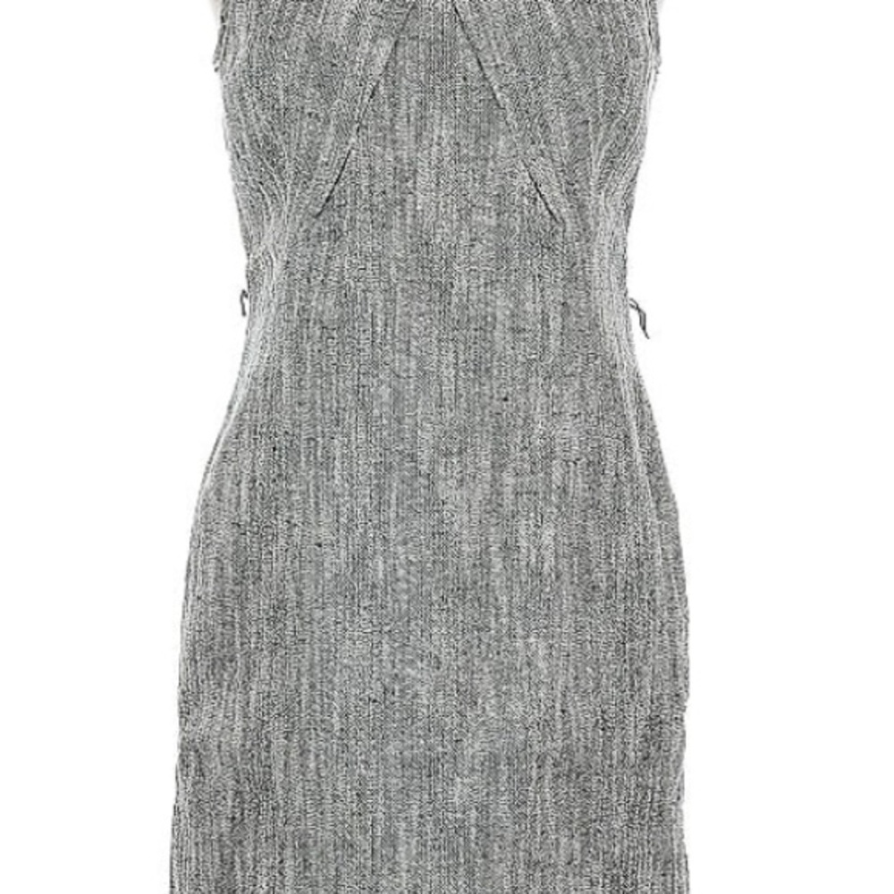 Talbots Gray Textured Midi Dress